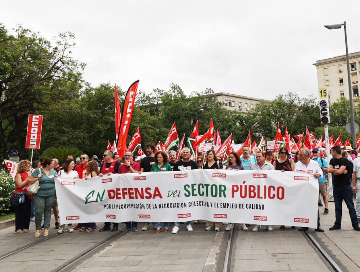Imagen de la movilización en defensa del sector público convocada por CCOO en junio de 2024