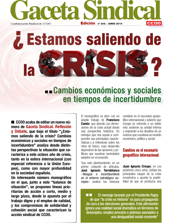 Gaceta Sindical n 246: Estamos saliendo de la crisis