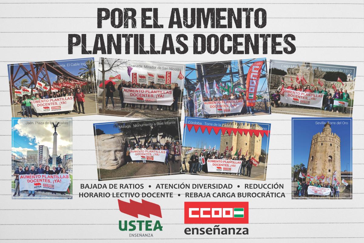 Por el aumento de plantillas docentes