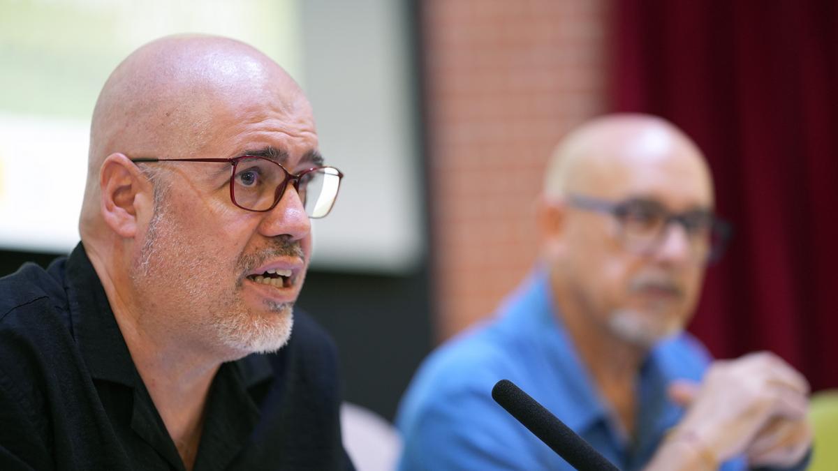 Unai Sordo y  Mariano Sanz en el II Encuentro de Delegadas y Delegados de Medioambiente de CCOO.