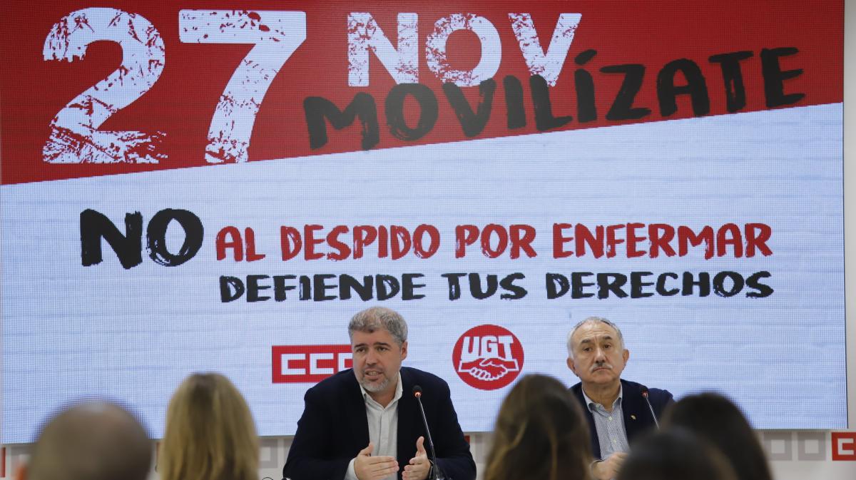 Unai Sordo y Pepe Álvarez en la rueda de prensa