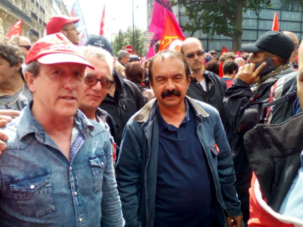 Juan Blanco, de CCOO de Industria, junto a Philippe Martnez, secretario general de CGT