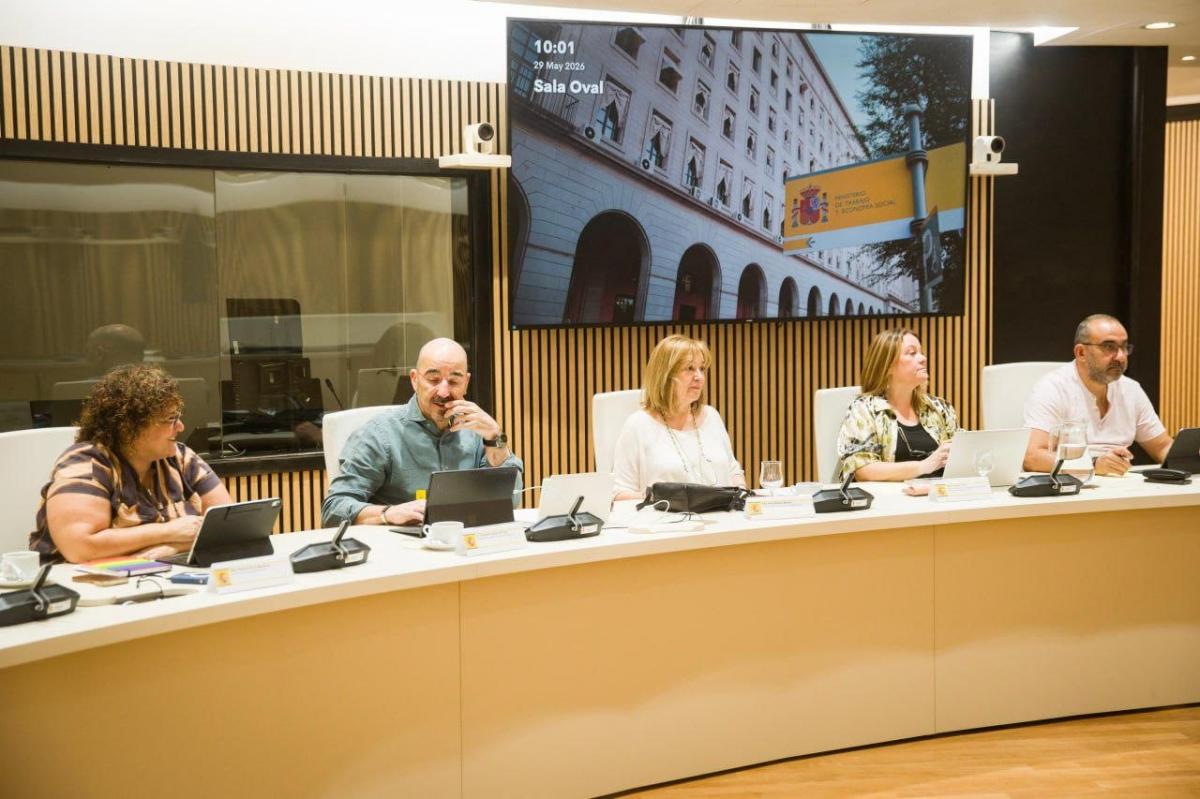 Imagen de la reunión mantenida hoy (imagen cedida por el Ministerio de Trabajo)