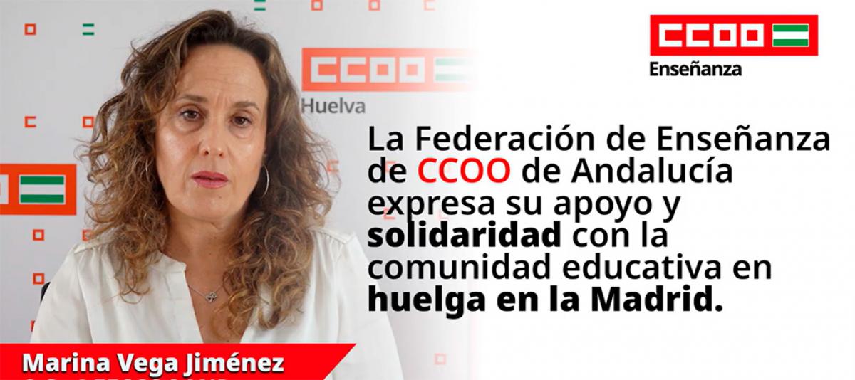 Marina Vega apoya la huelga educativa en Madrid