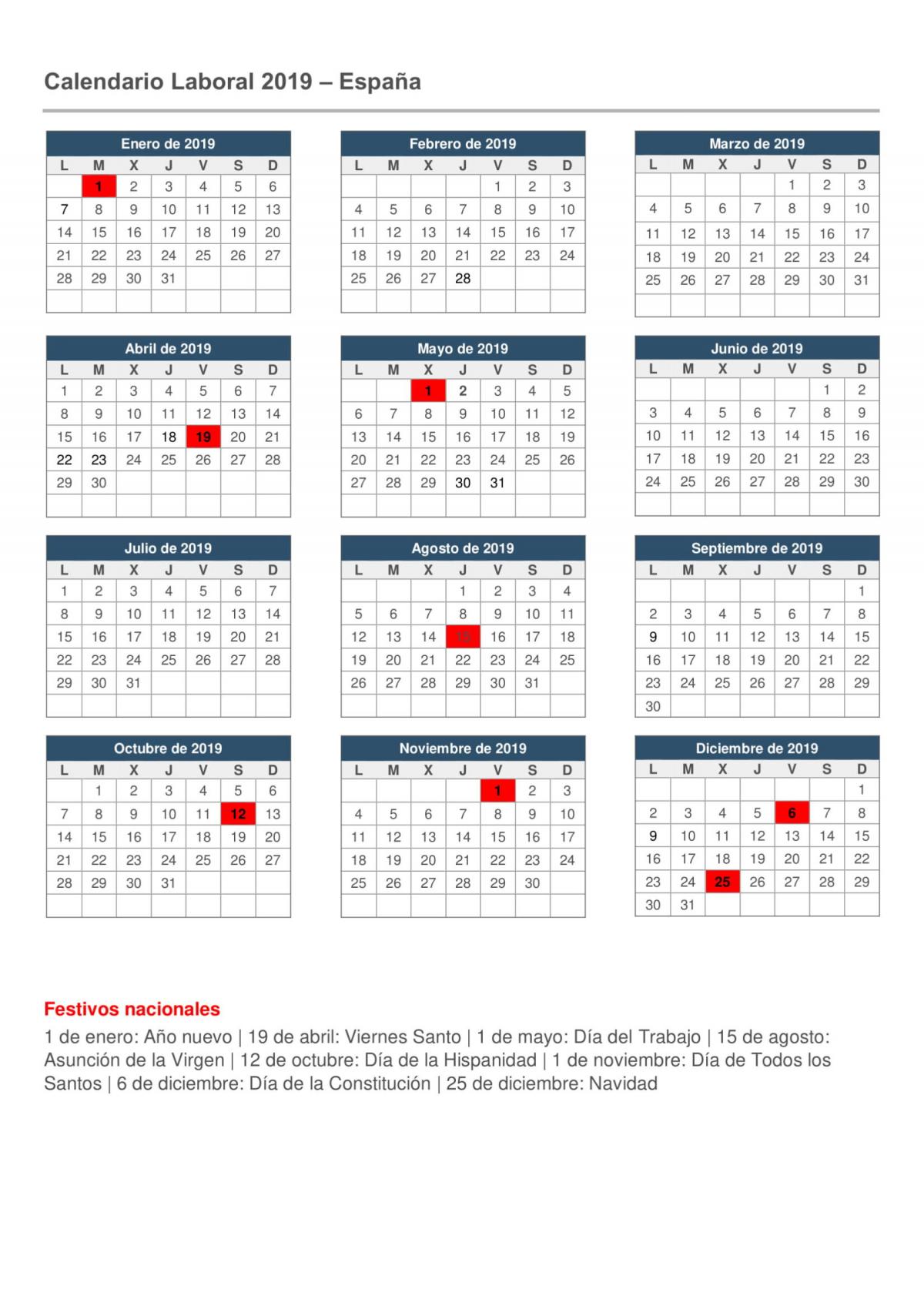 Calendario laboral 2020 Argentina para imprimir Calendario laboral 2020 Argentina para imprimir