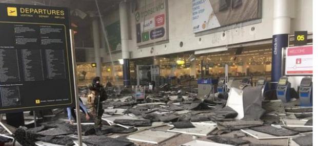 Aeropuerto de Bruselas tras el atentado.