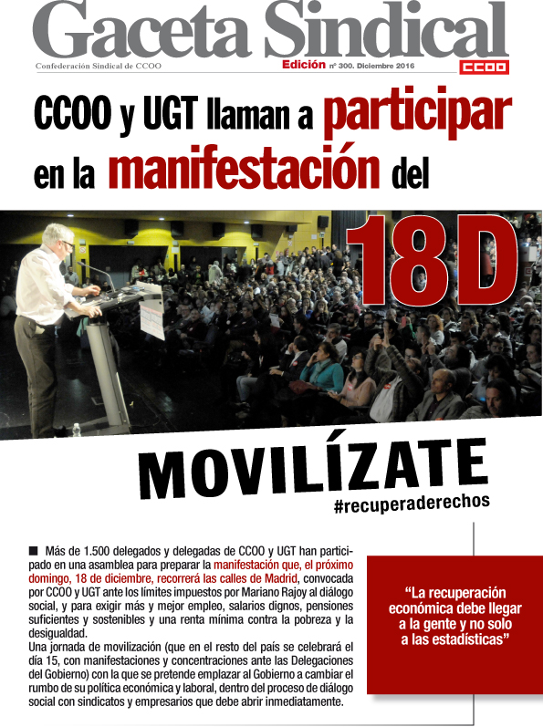 Gaceta Sindical manifestacin 18D