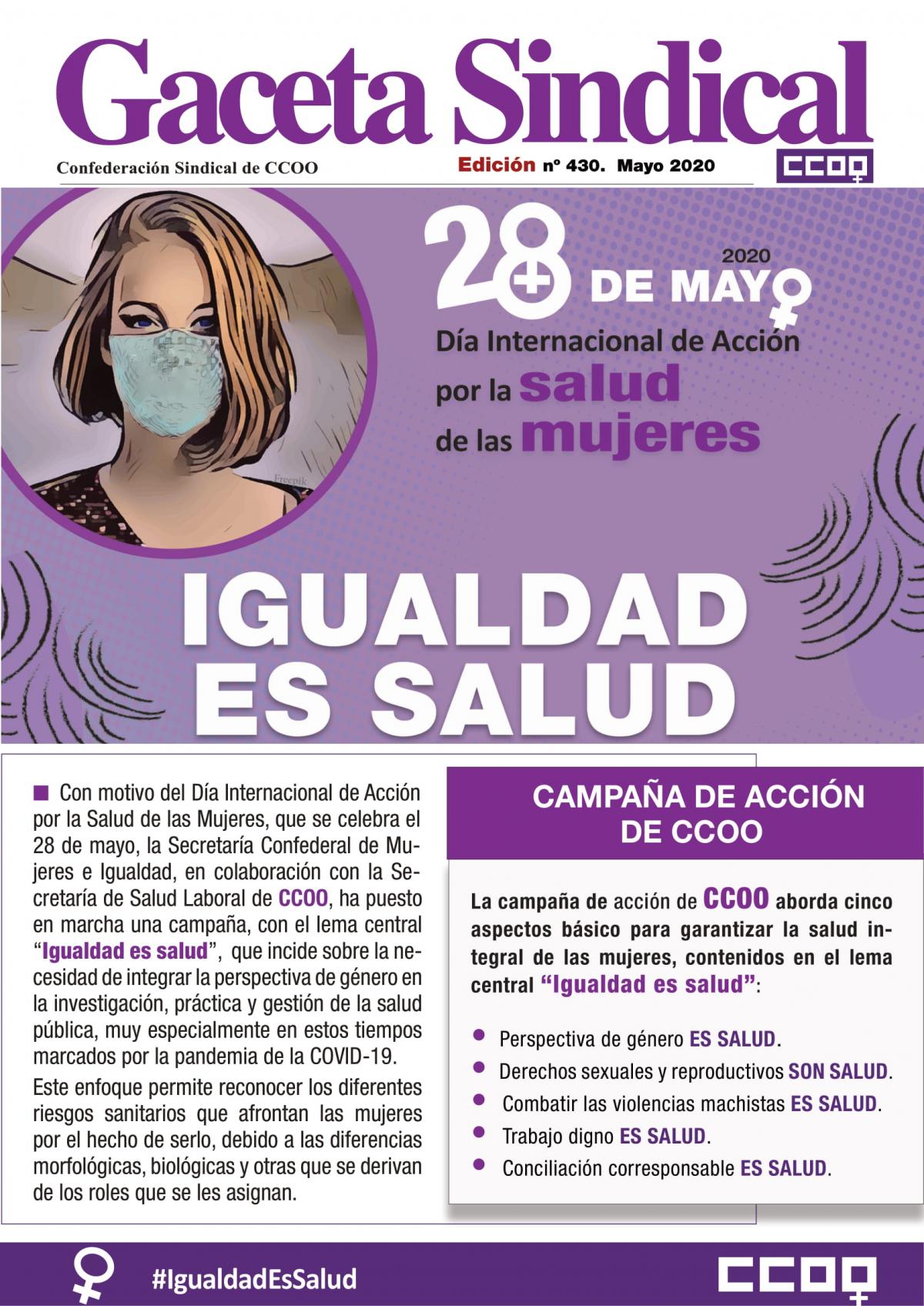 Gaceta Sindical n 430 Igualdad es salud