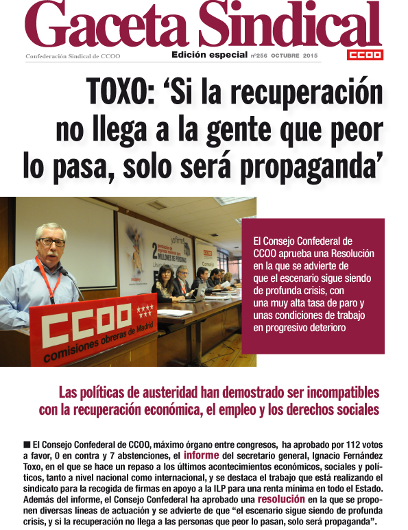 Gaceta Sindical n 256: CCOO aprueba las prioridades de la actuacin sindical