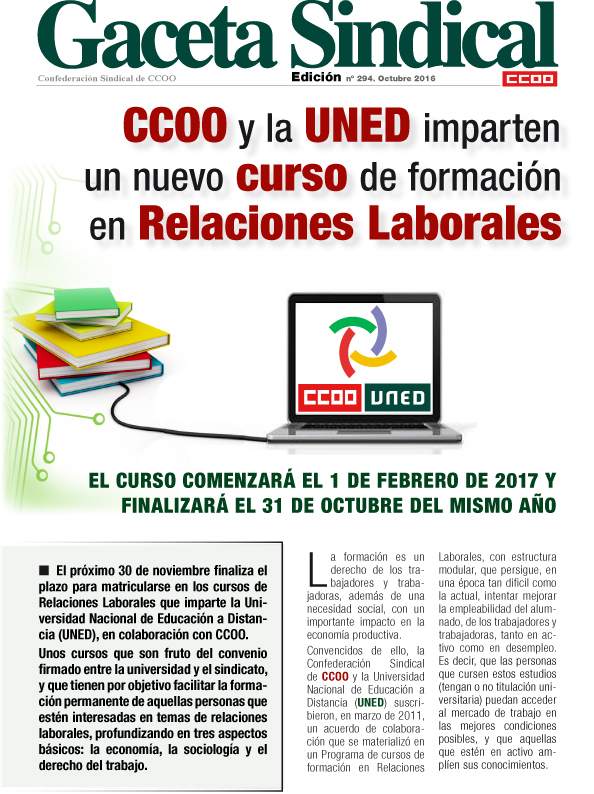 Gaceta Sindical Cursos UNED CCOO Relaciones Laborales