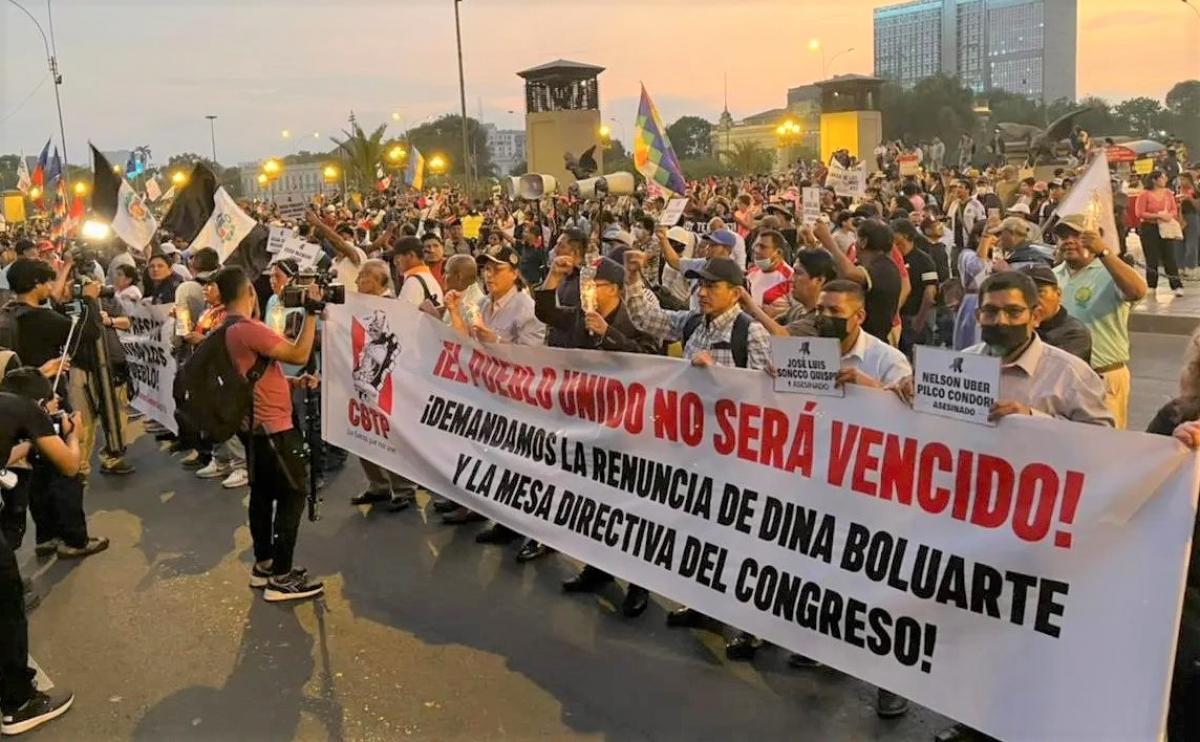 Protesta en Per, enero de 2023 [Imagen de FB @cgtp.peru]