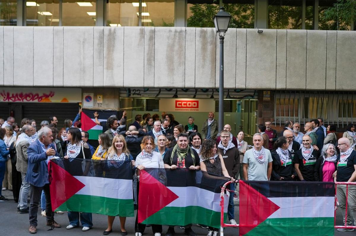 CCOO mostró la apuesta de la ciudadanía por la paz, la justicia y la libertad para el pueblo palestino.