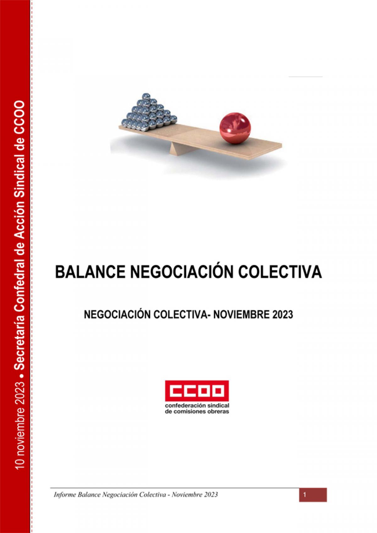 Balance de negociacin colectiva noviembre 2023