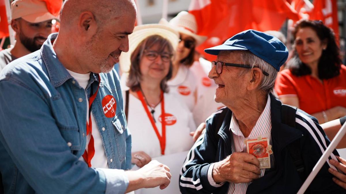 1 de Mayo 2023. "Subir salarios, bajar precios, repartir beneficios".