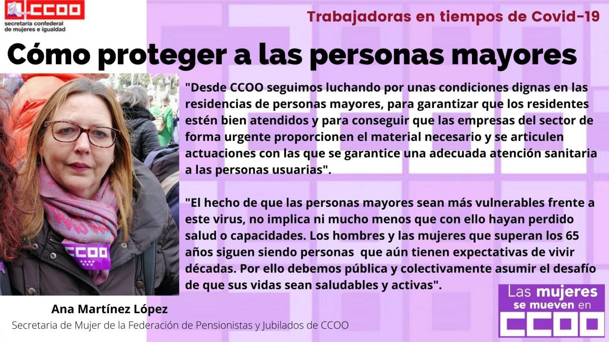 Ana Martínez López, secretaria de la Mujer de la Federación de Pensionistas y Jubilados de CCOO
