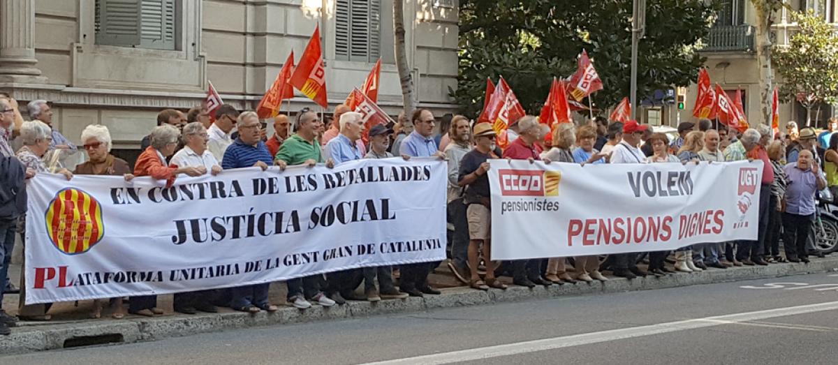 Cataluña en apoyo de las Marchas por las Pensiones Dignas