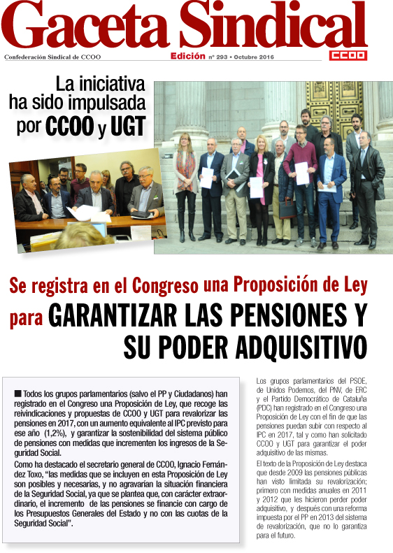 Gaceta Sindical Registro Congreso PL Pensiones