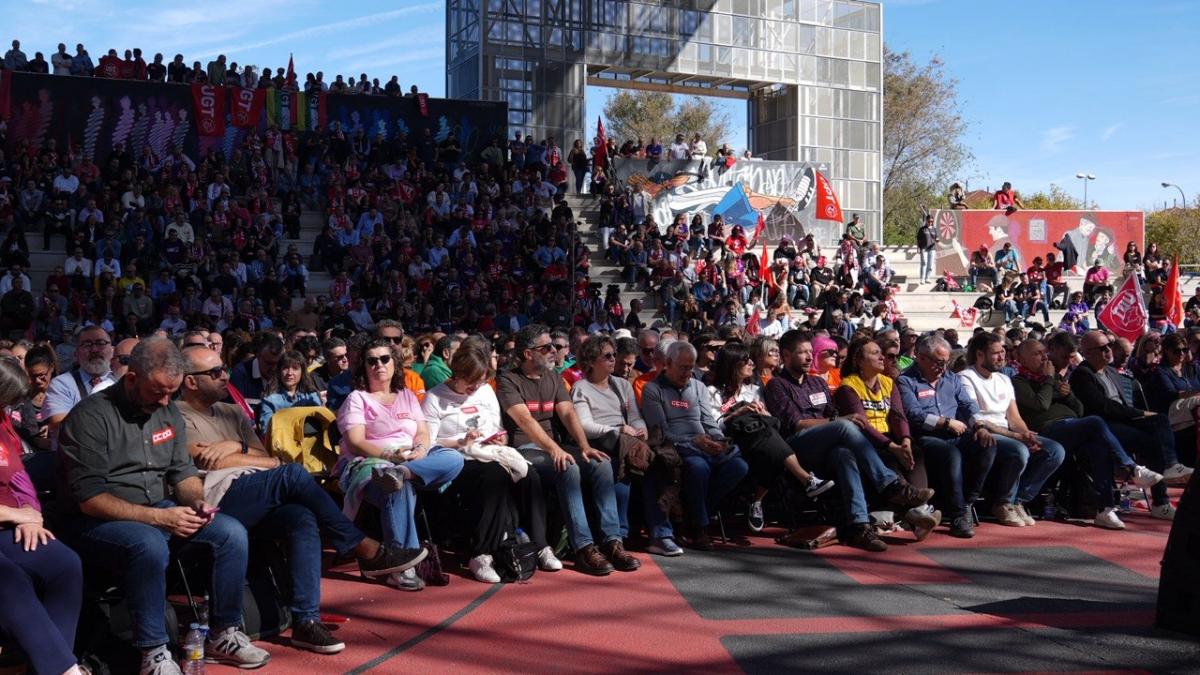 La asamblea getafense contó con una nutrida representación de la ejecutiva de la Confederación Sindical de CCOO.
