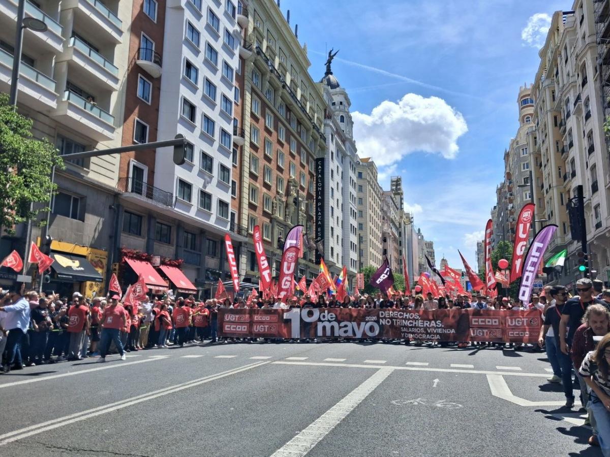 Celebración de las movilizaciones del Primero de Mayo en 2026