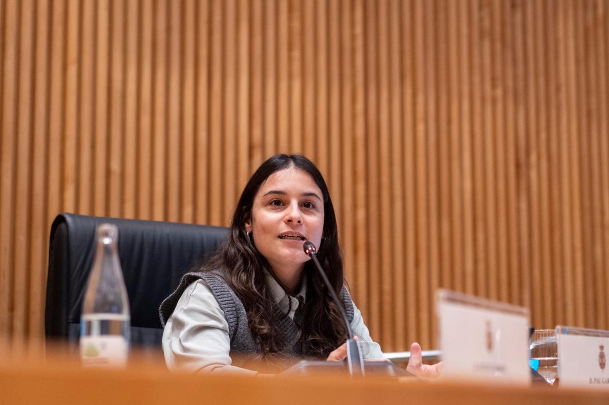 Pau Garcia Orrit, secretaria de Juventud de CCOO, en el Congreso de los Diputados