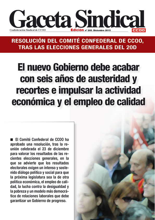 Gaceta Sindical n 265: Resolucin Comit confederal resultados 20-D