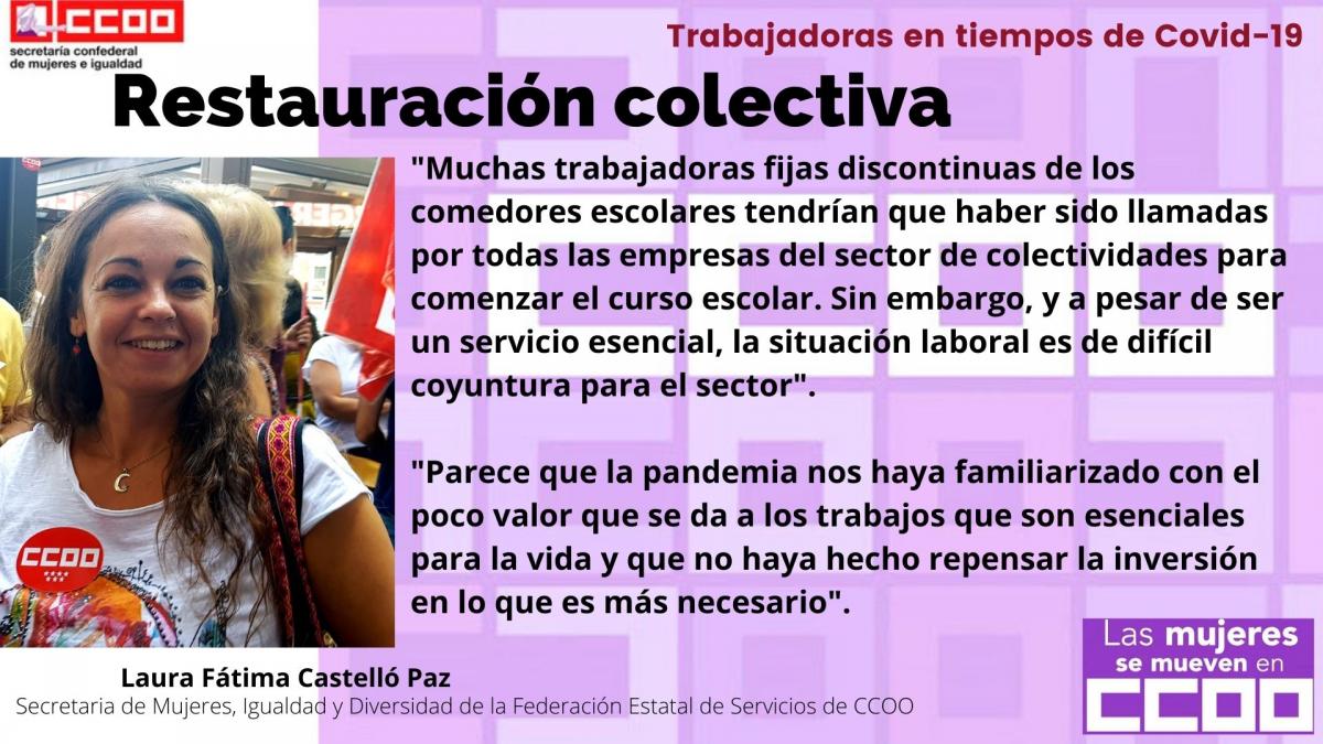 Laura Fátima Castelló Paz, secretaria de Mujeres, Igualdad y Diversidad de la Federación Estatal de Servicios de CCOO.