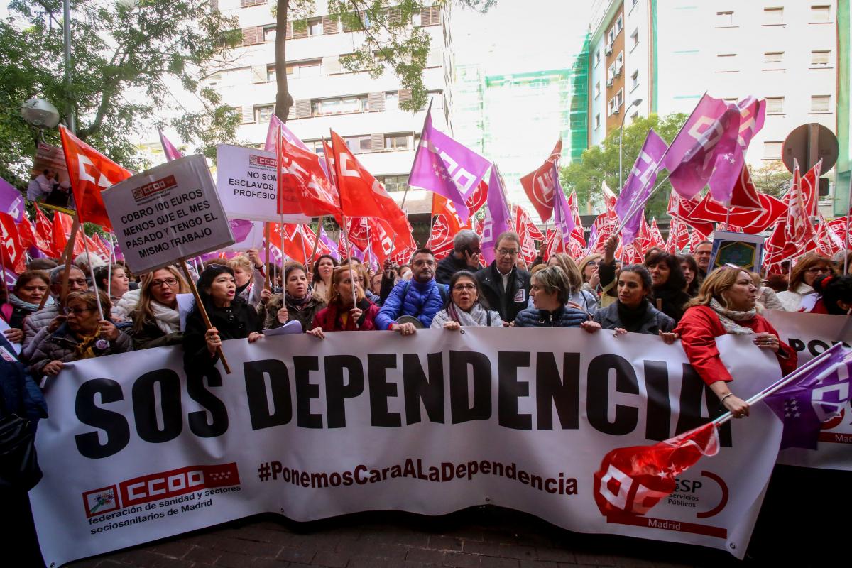 El tiempo parcial es habitual en sectores feminizados y precarizados como la dependencia (Fran Llorente / CCOO Madrid)