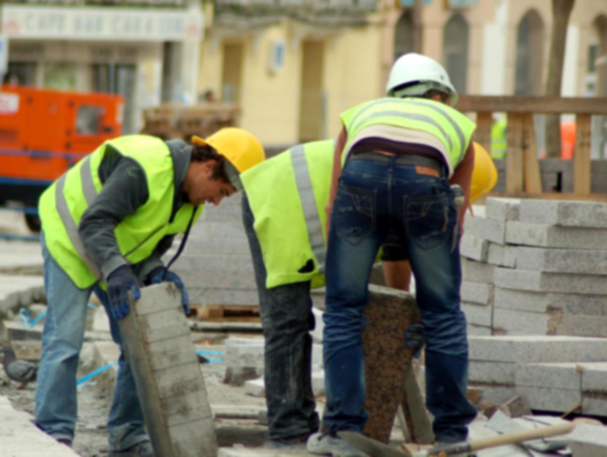 Trabajos de construccin, en una imagen de archivo
