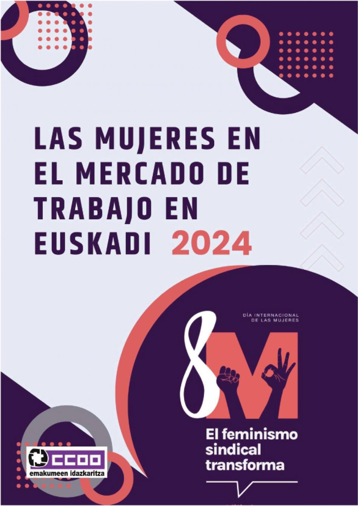 Portada del Informe 'Las mujeres en el mercado de trabajo en Euskadi 2024'