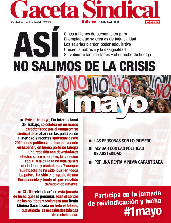 Gaceta Sindical n 237: As no salimos de la crisis