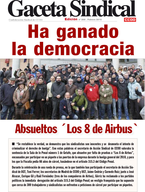 Gaceta Sindical n 269: Absueltos los 8 de Airbus