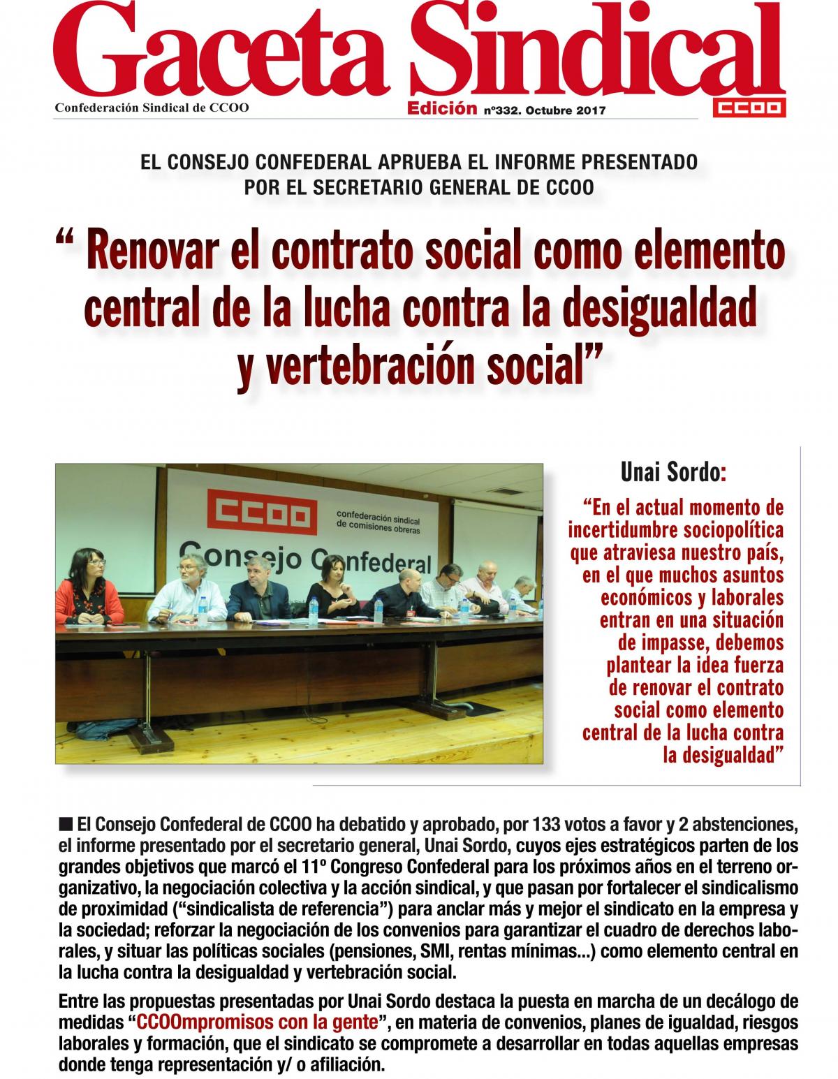 Gaceta Sindical. Lneas estratgicas CCOO