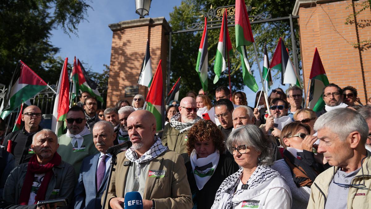 En la movilización sindical se denunció la usurpación de bienes palestinos, y reivindican la necesidad de que la paz se imponga en un Estado palestino viable.