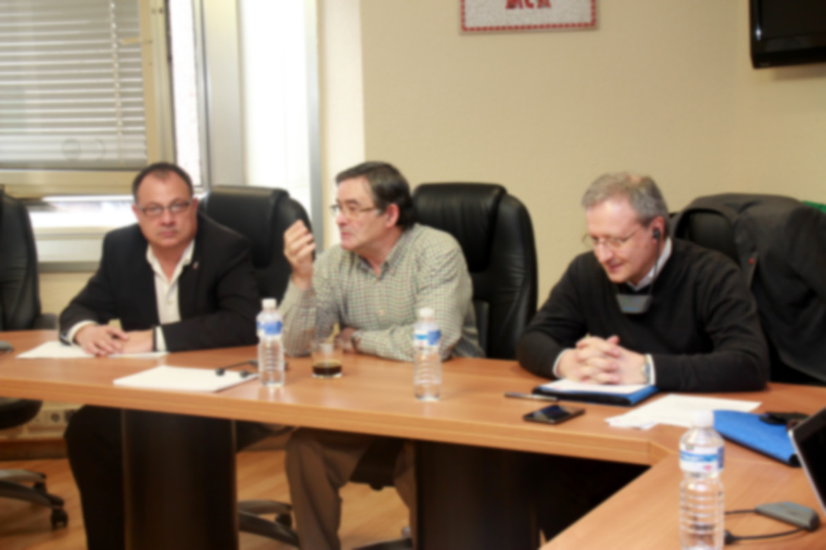 Agustn Martn y Manuel Fernndez "Lito", en la reunin con IG Metall