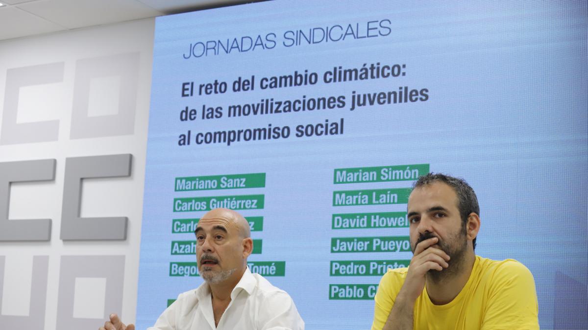 Los secretarios confederales de Medio Ambiente y Juventud, Mariano Sanz y Carlos Gutiérrez, respectivamente