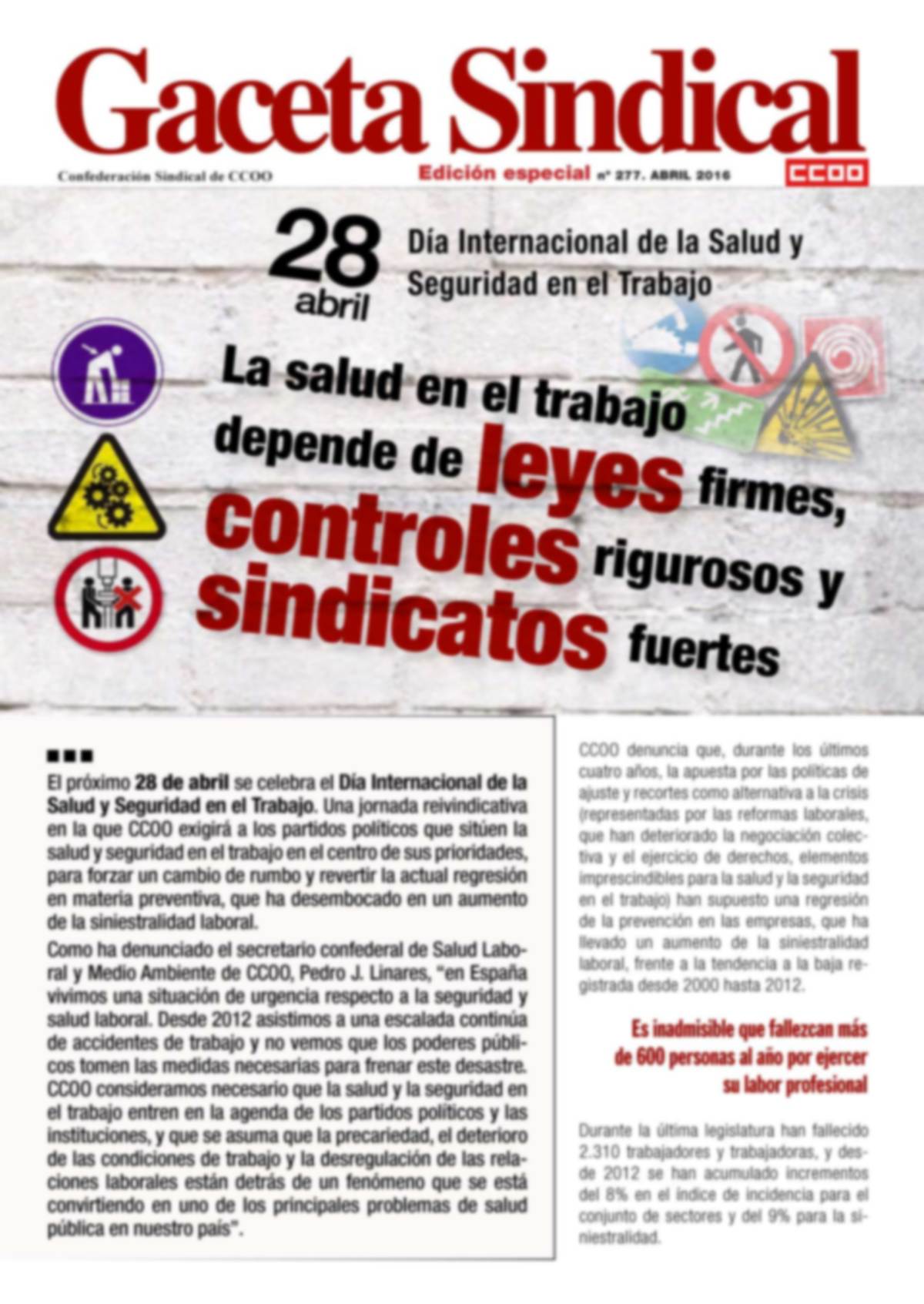 Gaceta Sindical 28 de abril