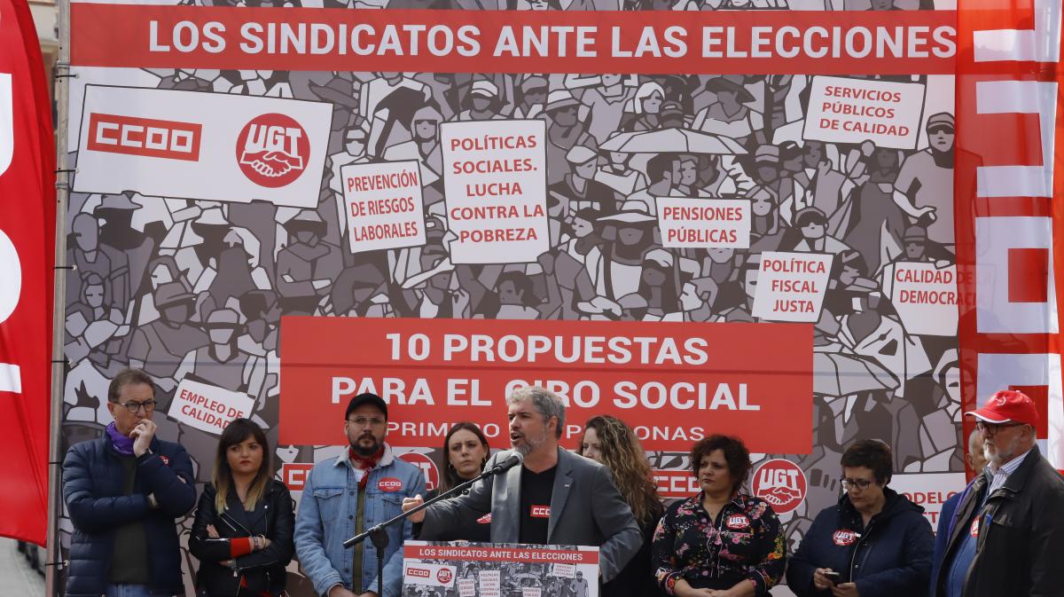 CCOO y UGT presentan sus "10 propuestas para el Giro Social" con el objetivo de recuperar derechos y libertades