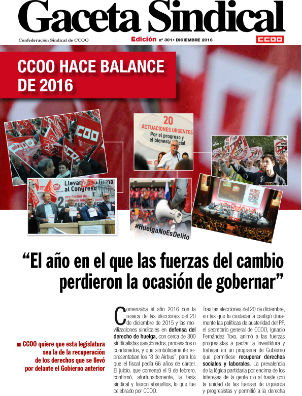 Gaceta Sindical Balance 2016