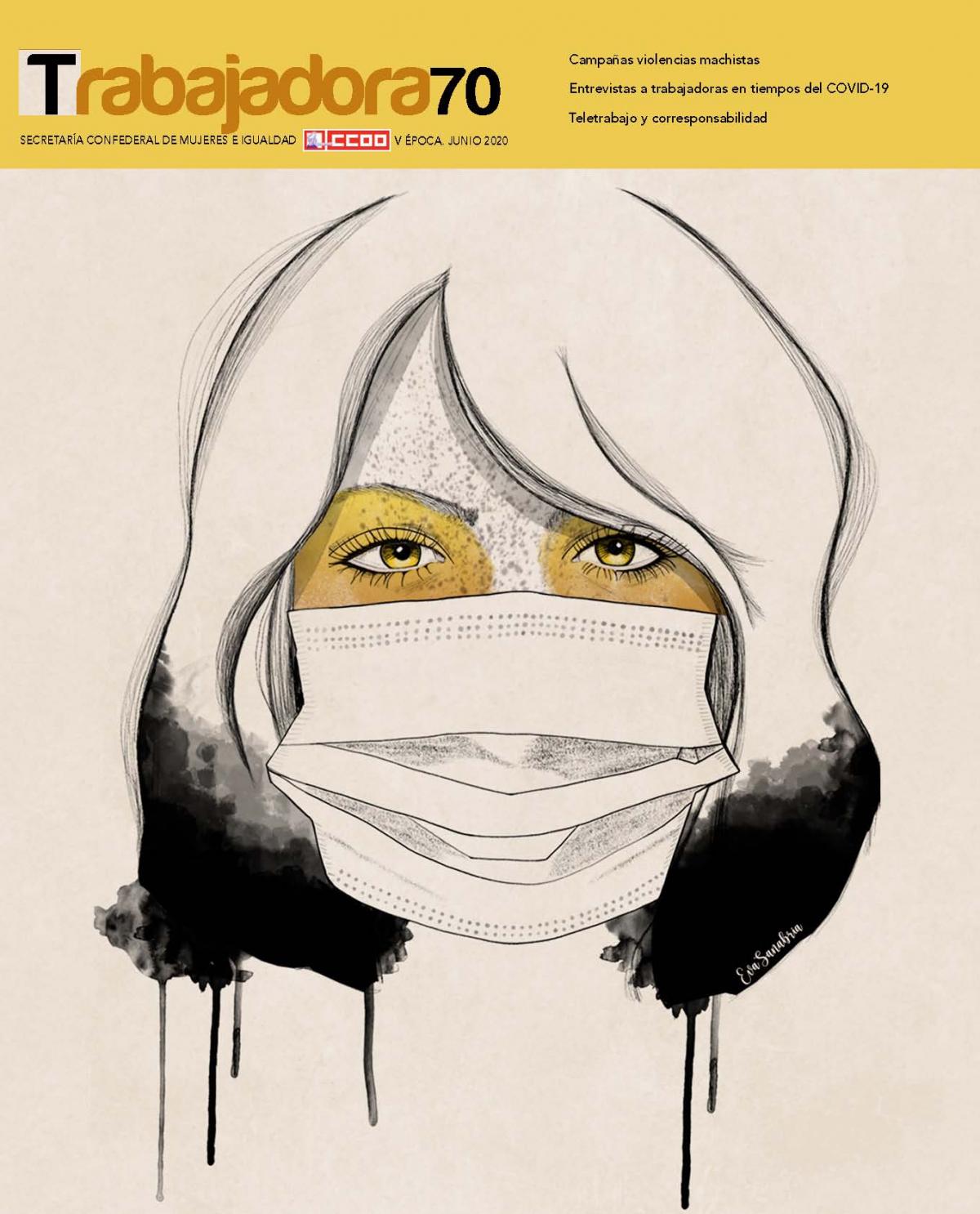 Trabajadora, n. 70 (junio de 2020). Ilustración de portada: Eva Sanabria.